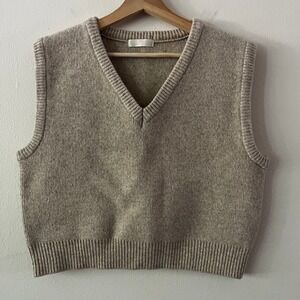 Classic Beige V-Neck Sweater Vest